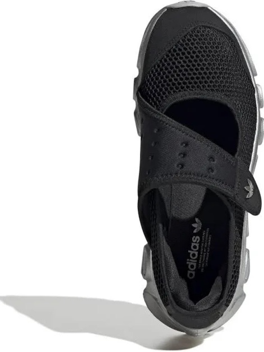 Adidas Mega Jane Mary Jane Black Mesh Slip-On Sneakers with Silver Sole size 8.5 - Picture 5 of 6